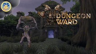 Dungeon Ward fantasy játék jelenet barlangbejárattal és karakterrel