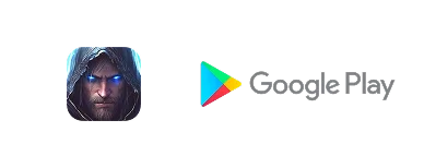 Csuklyás fantasy harcos kék, világító szemekkel – játék ikon